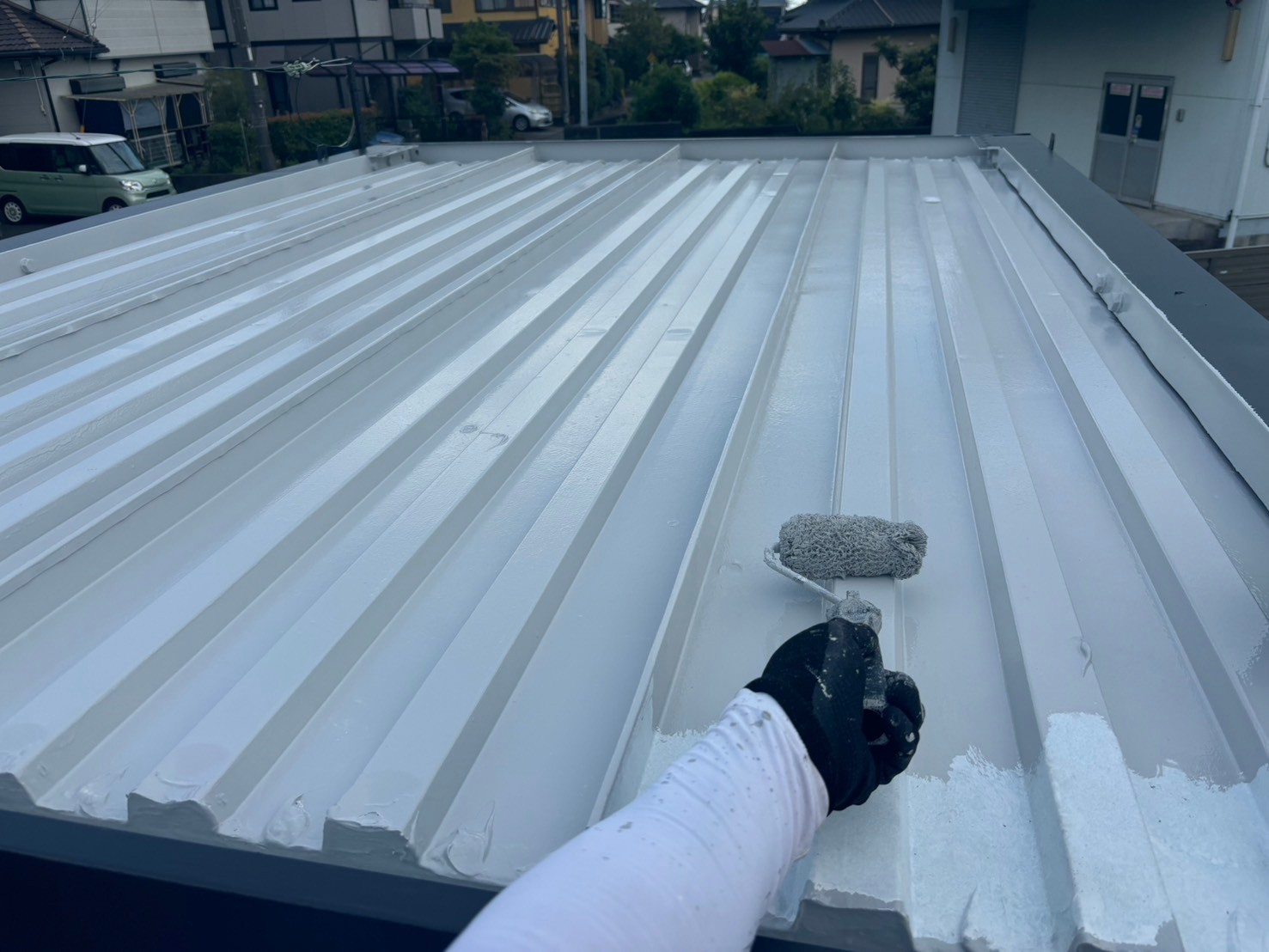 【モダンカラーのプレハブ小屋に変身♪】プレハブ塗装工事