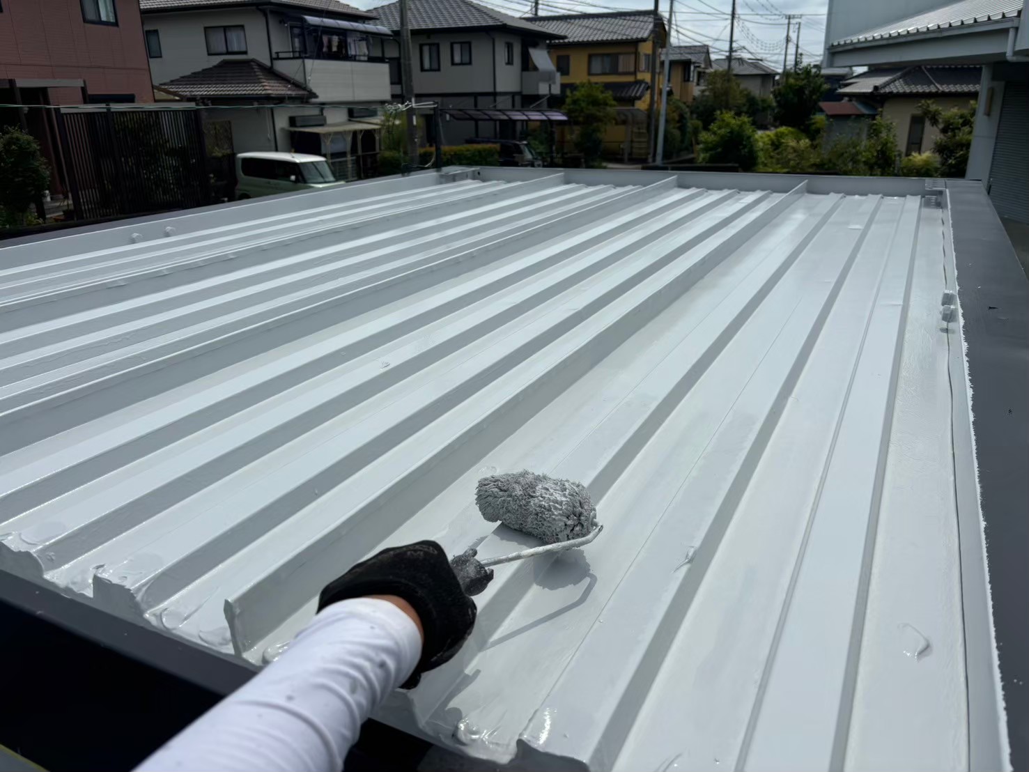 【モダンカラーのプレハブ小屋に変身♪】プレハブ塗装工事