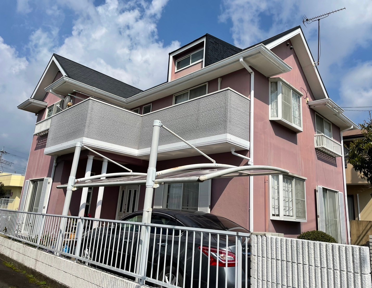 【素敵なピンクカラーのお家に♪】改修塗装工事（外壁・屋根・ベランダ防水）